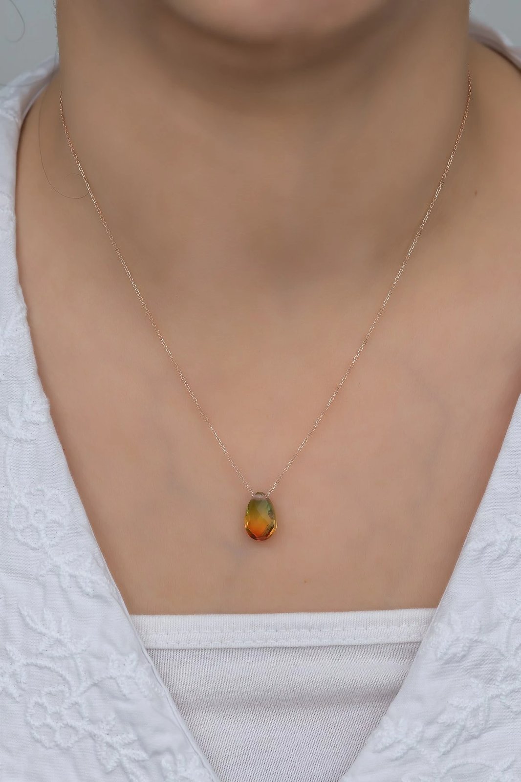 Qafore argjendi Jumeon, NRZ99311, ngjyrë rozë e artë dhe portokalli