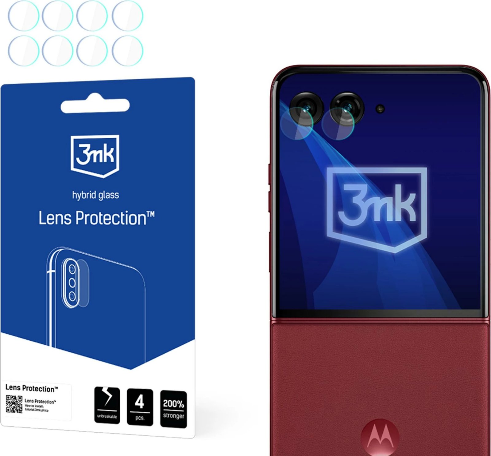 Mbrojtës xhami për kamerë 3mk Protection për Motorola Razr 60 Ultra, set