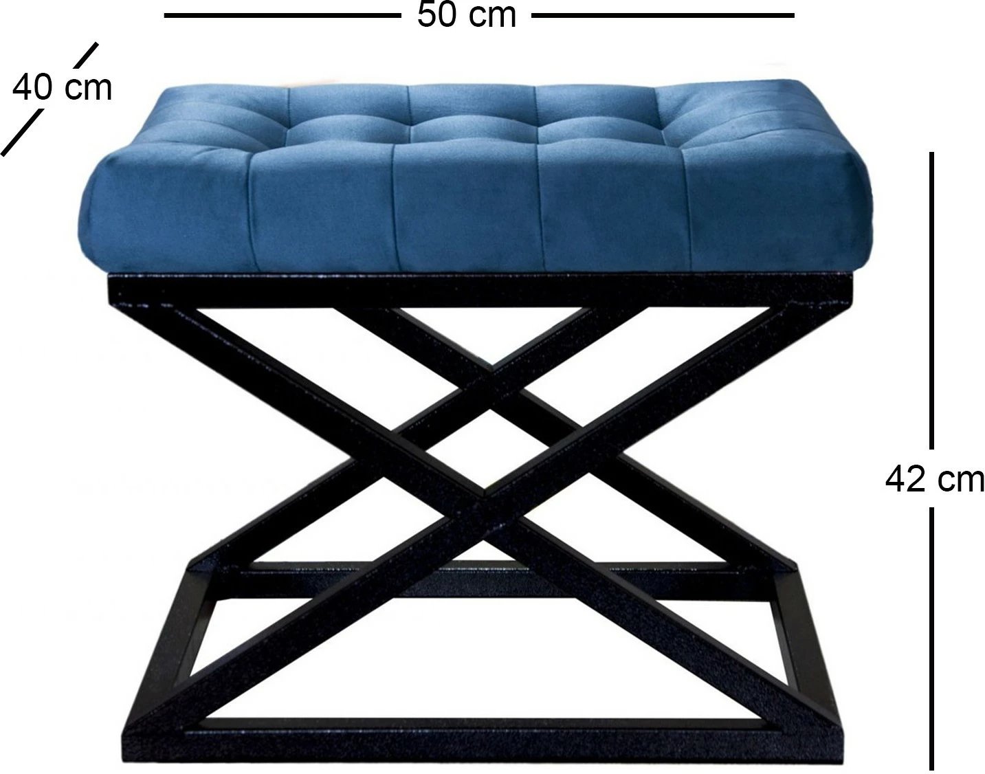 Puf Atelier del Sofa, ngjyrë kaltër e errët dhe e zezë, Capraz