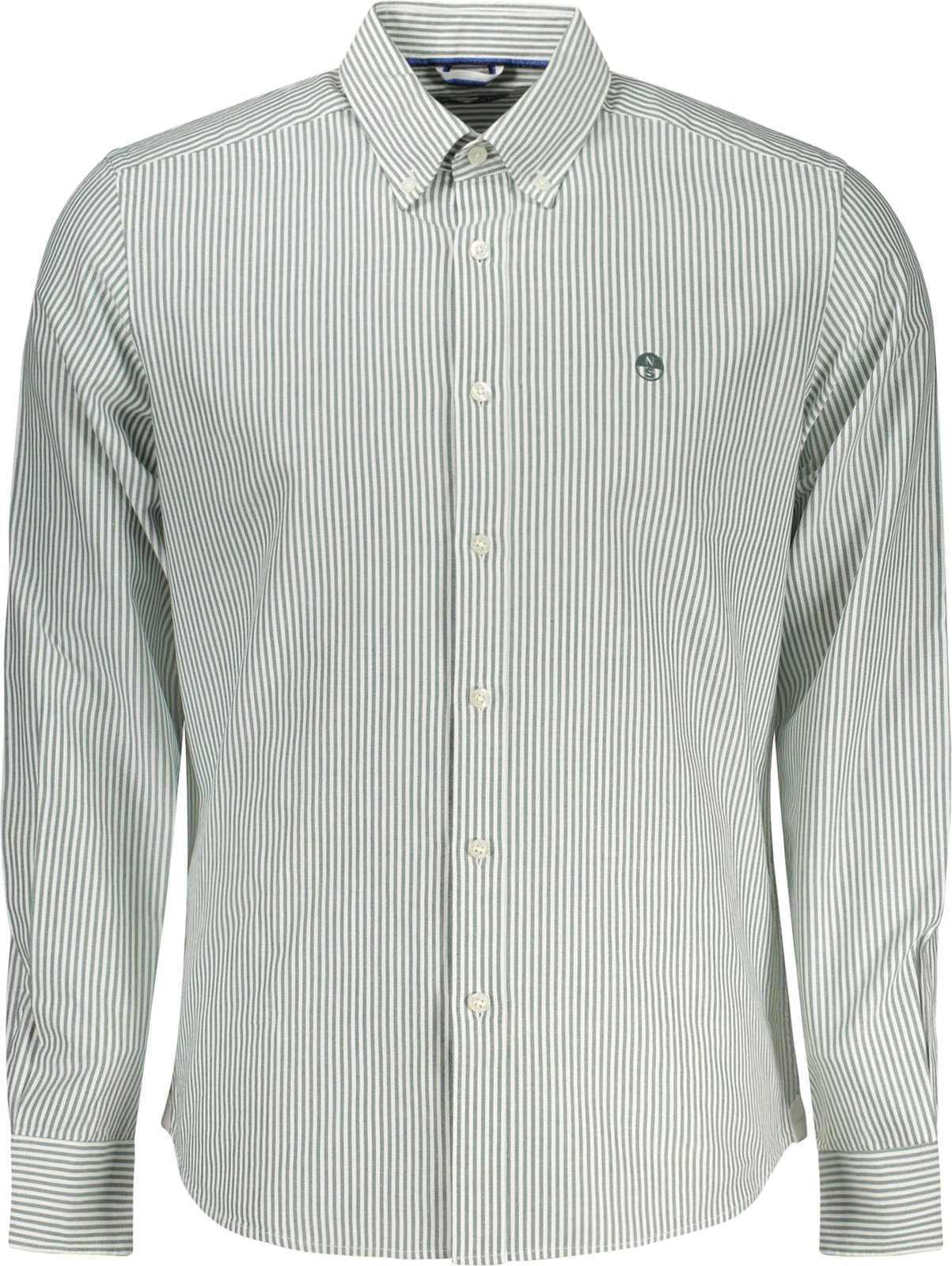 Maicë me mëngë të gjata për meshkuj NORTH SAILS, e bardhë me vija të gjelbra