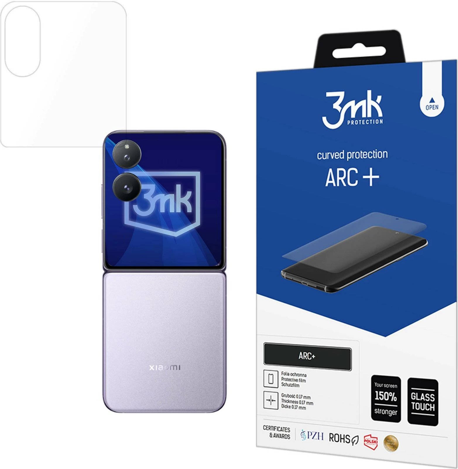 Mbështjellës mbrojtës ekranit 3mk ARC+ për Xiaomi Mix Flip, përpara