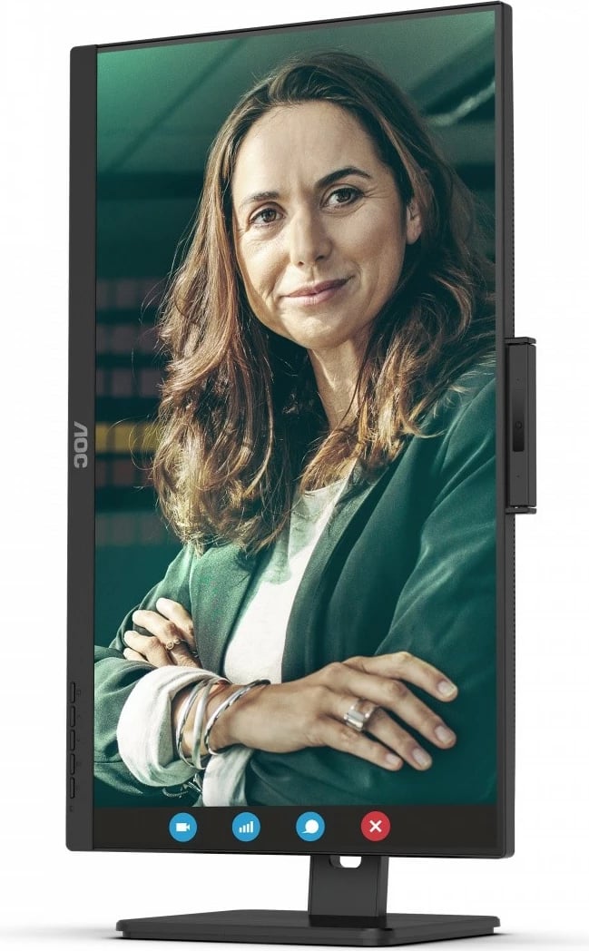 Monitor AOC Q27P3QW, 27", IPS, QHD, Pivot, Kamera, E zezë