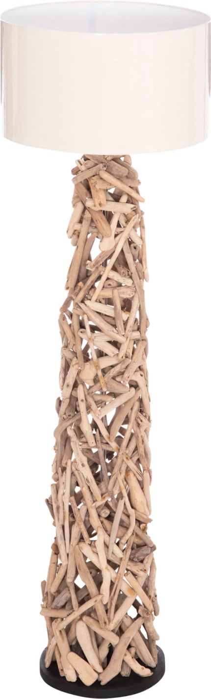 Llambë dyshemeje dekorative ALTAR, dru bregdeti, kapak PVC i bardhë, Φ45x153cm