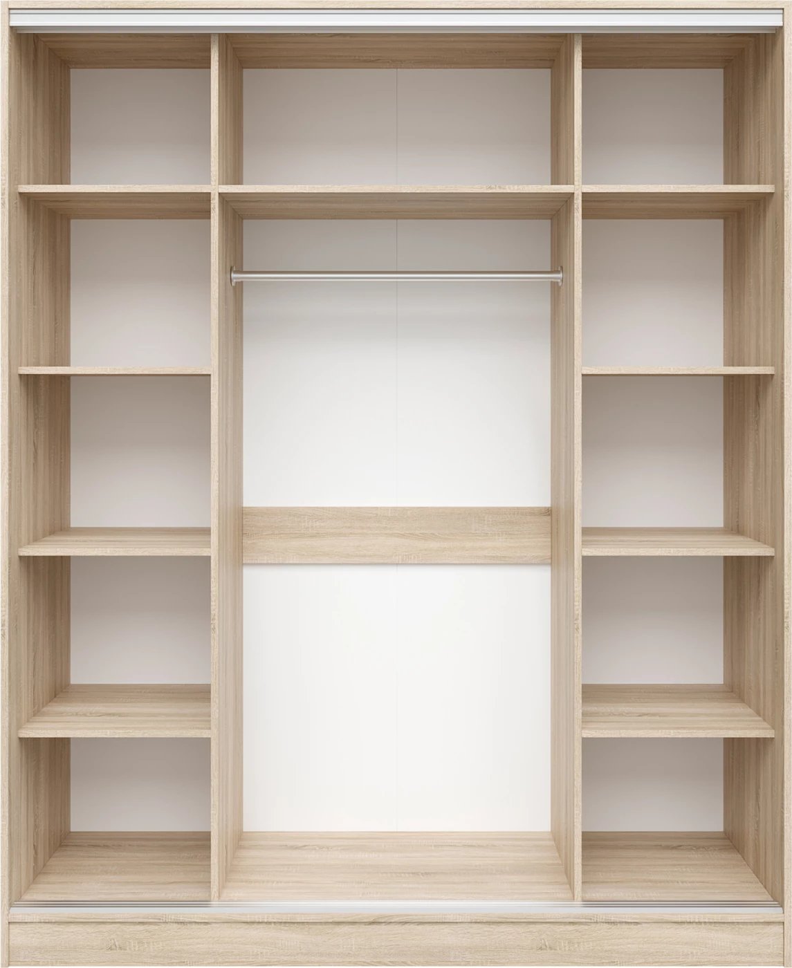 Garderobë me dyer rrëshqitëse, sonama, me pasqyrë, 3 dyer, FH2461.01, 183x60x220 cm