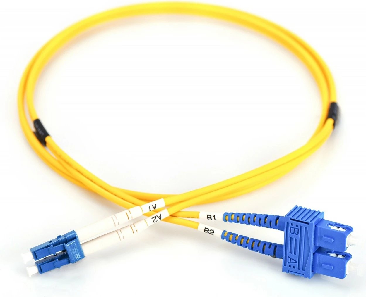 Kabllo optike Digitus DK-2932-01, patch cord LC/SC, single-mode, duplex, 1m, verdhë