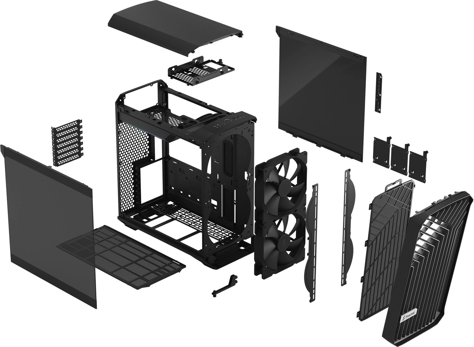 Kasë Fractal Design Torrent Compact, Tower, ATX/EATX/micro ATX/Mini-ITX, xham i temperuar, e zezë Kasë Fractal Design Torrent Compact, Tower, ATX/EATX/micro ATX/Mini-ITX, xham i temperuar, e zezë