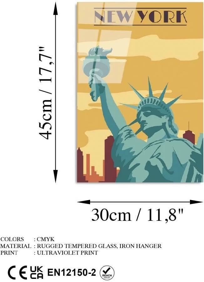 Pikturë dekorative prej xhami të temperuar, Wallity UV-1027, 30x45cm