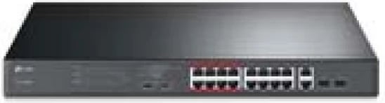 Switch TP-Link TL-SL1218MP, 16 porta 10/100Mbps, PoE+, 2 SFP uplink, e zezë