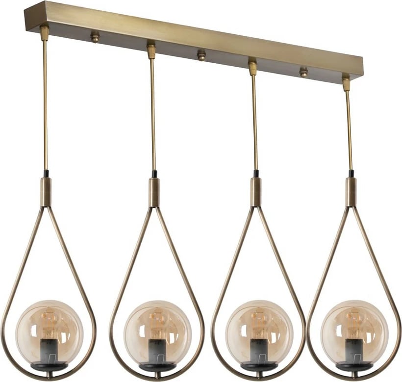 Llambë varëse Opviq Damla, 4 copa, qelq bal, ngjyrë bakri