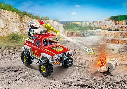 Set lodrash Playmobil Action Heroes 71824, kamion zjarri, 68 pjesë, kuqe
