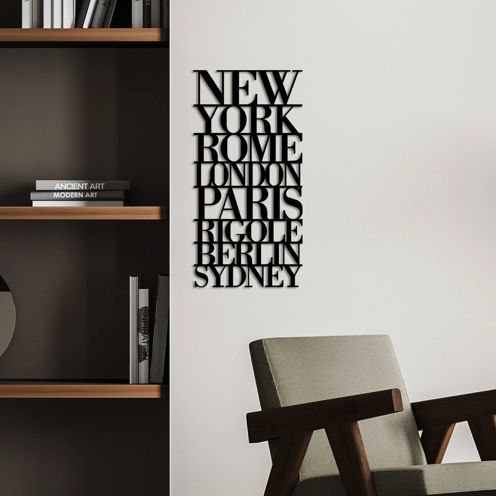 Aksesor dekorativ metalik për mur, Wallity, We Love Music - L