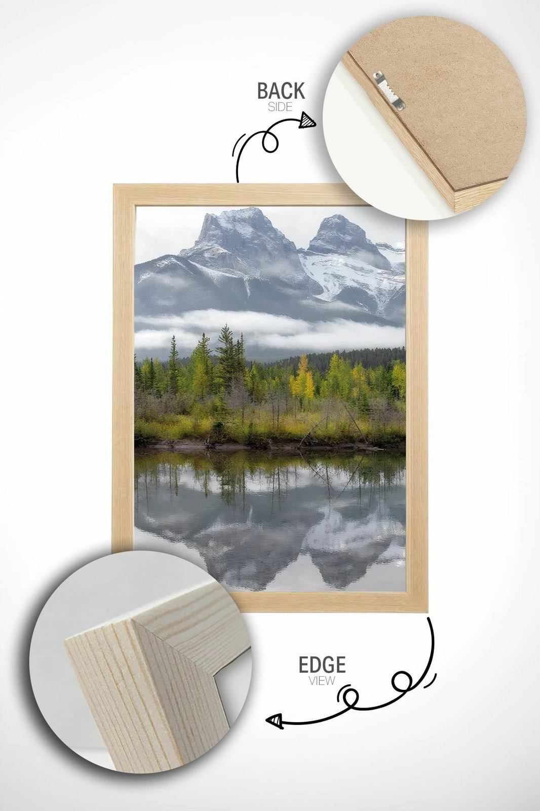 Pikturë dekorative me kornizë (2 copë), Wallity, Ersy2Lımodel17-Ahsap