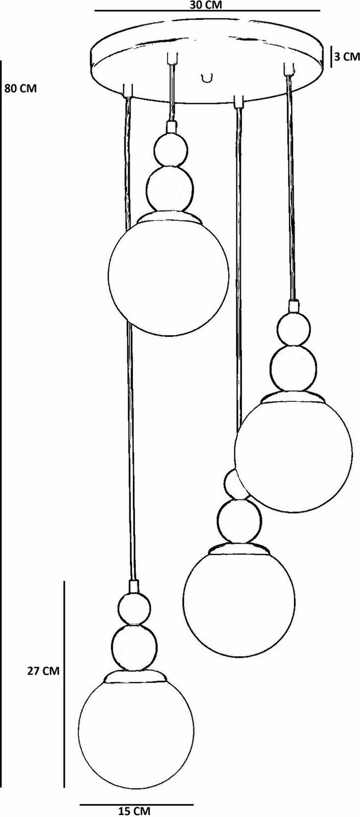 Llambadar Opviq, 9050-4, metal e qelq, ngjyrë e bardhë dhe ari