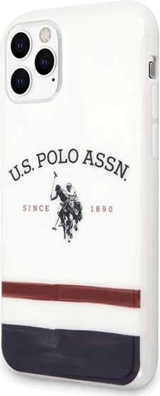 Mbështjellës U.S. Polo Assn. USHCN65PCSTRB për iPhone 11 Pro Max, Pattern Tricolor, Bardhë