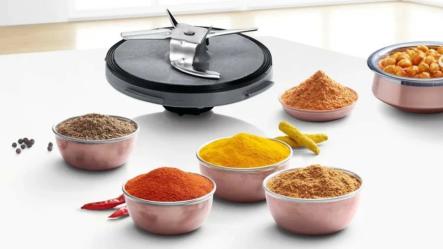 Robot kuzhine, Bosch, MCM3501M, 800 W, tas 2.3 L, 2 shpejtësi, Turbo/Pulse, e zezë, me aksesorë