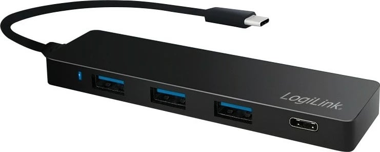 Kasë USB-C LogiLink UA0311, 4 porta, ultra slim, e zezë