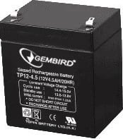 Bateri universale Gembird BAT-12V4.5AH, 12V, 4.5Ah, e zezë