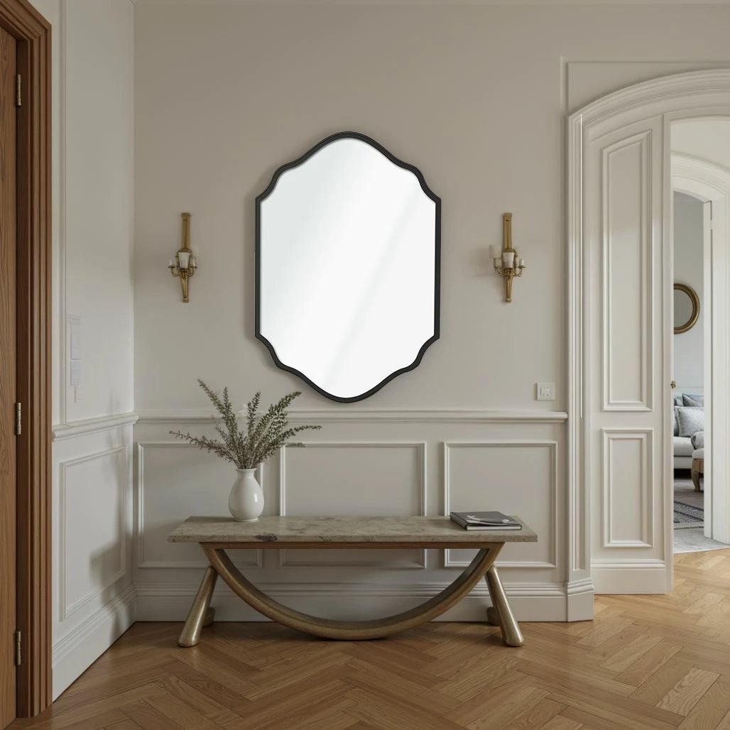 Pasqyrë dekorative, Skye Decor, Starlit, 30x45cm, e zezë