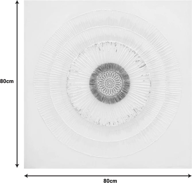 Pikturë në kanavacë Circled, shumëngjyrëshe, 80x3x80cm