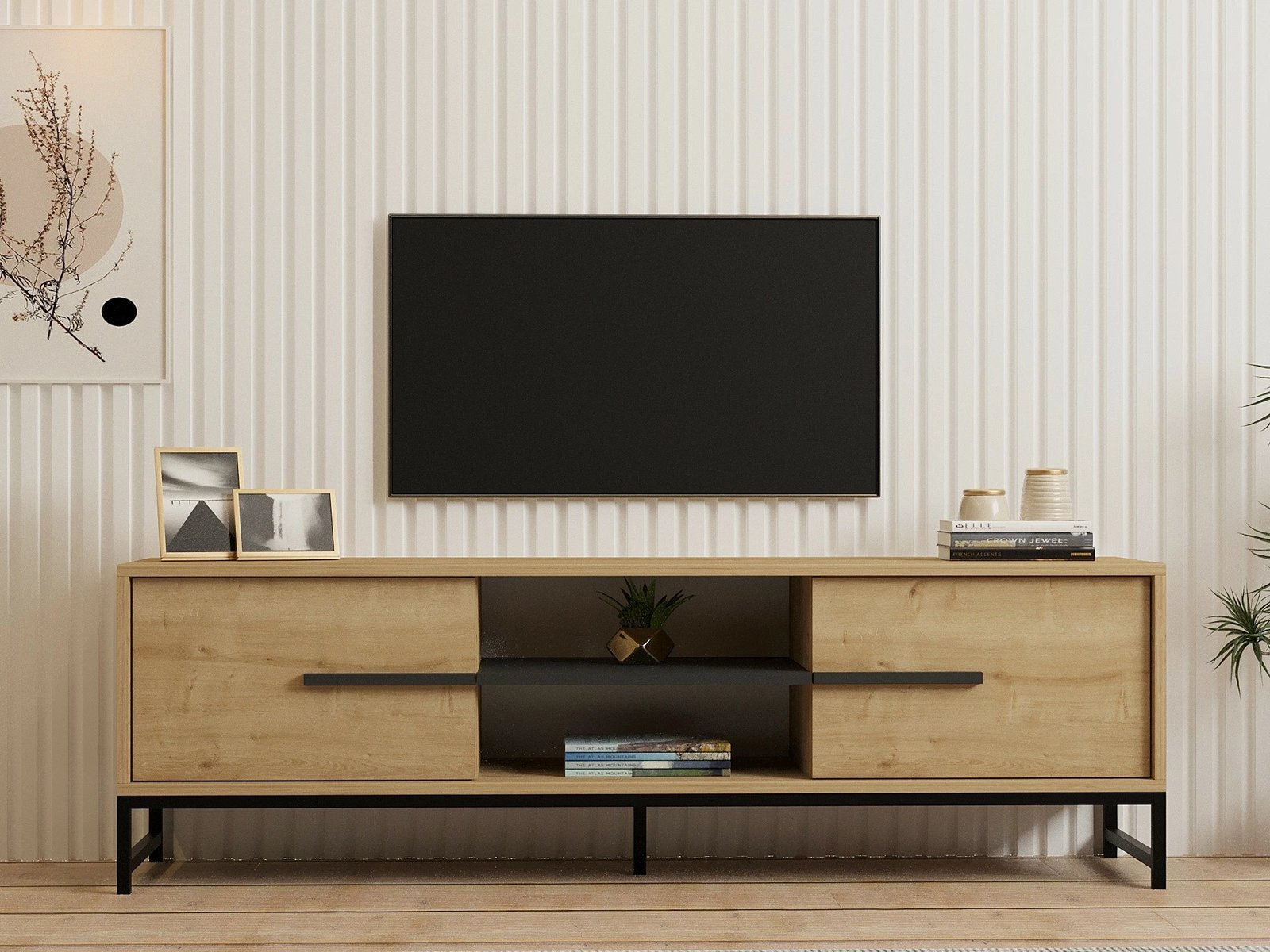 Komodë TV Hanah Home, Mono - ngjyrë lisi Sapphire Oak