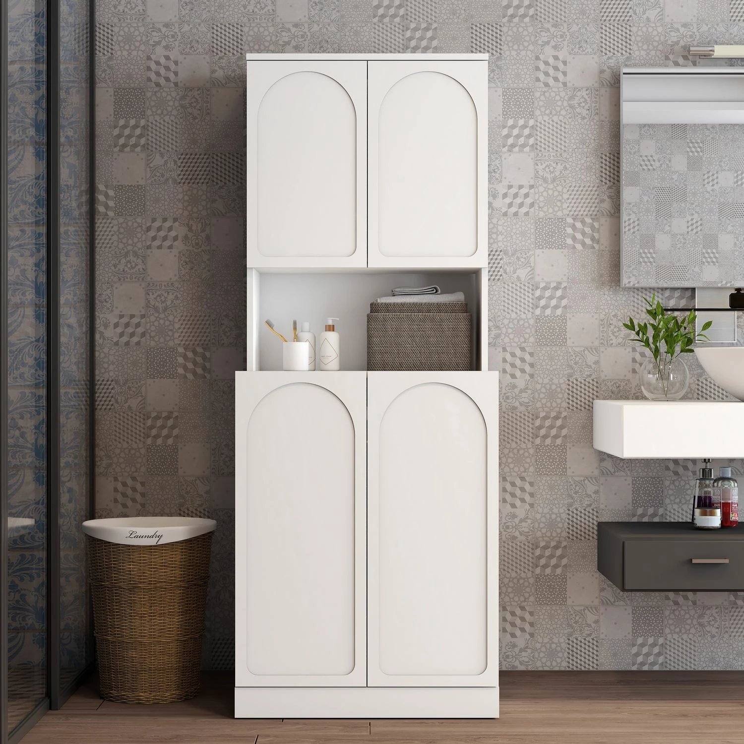 Dollap për lavatriçe, ngjyrë e bardhë, Skye Decor Lyon 73