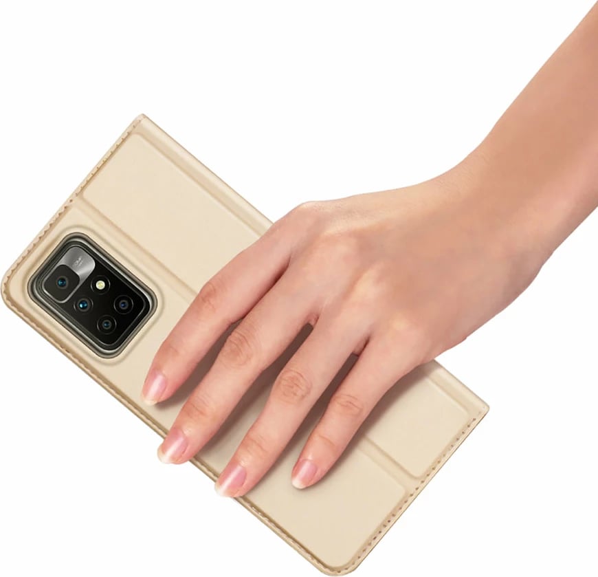Mbështjellës Dux Ducis Skin Pro për Xiaomi Redmi 10, me kapak, me mbajtëse kartelash, Gold Mbështjellës Dux Ducis Skin Pro për Xiaomi Redmi 10, me kapak, me mbajtëse kartelash, Gold