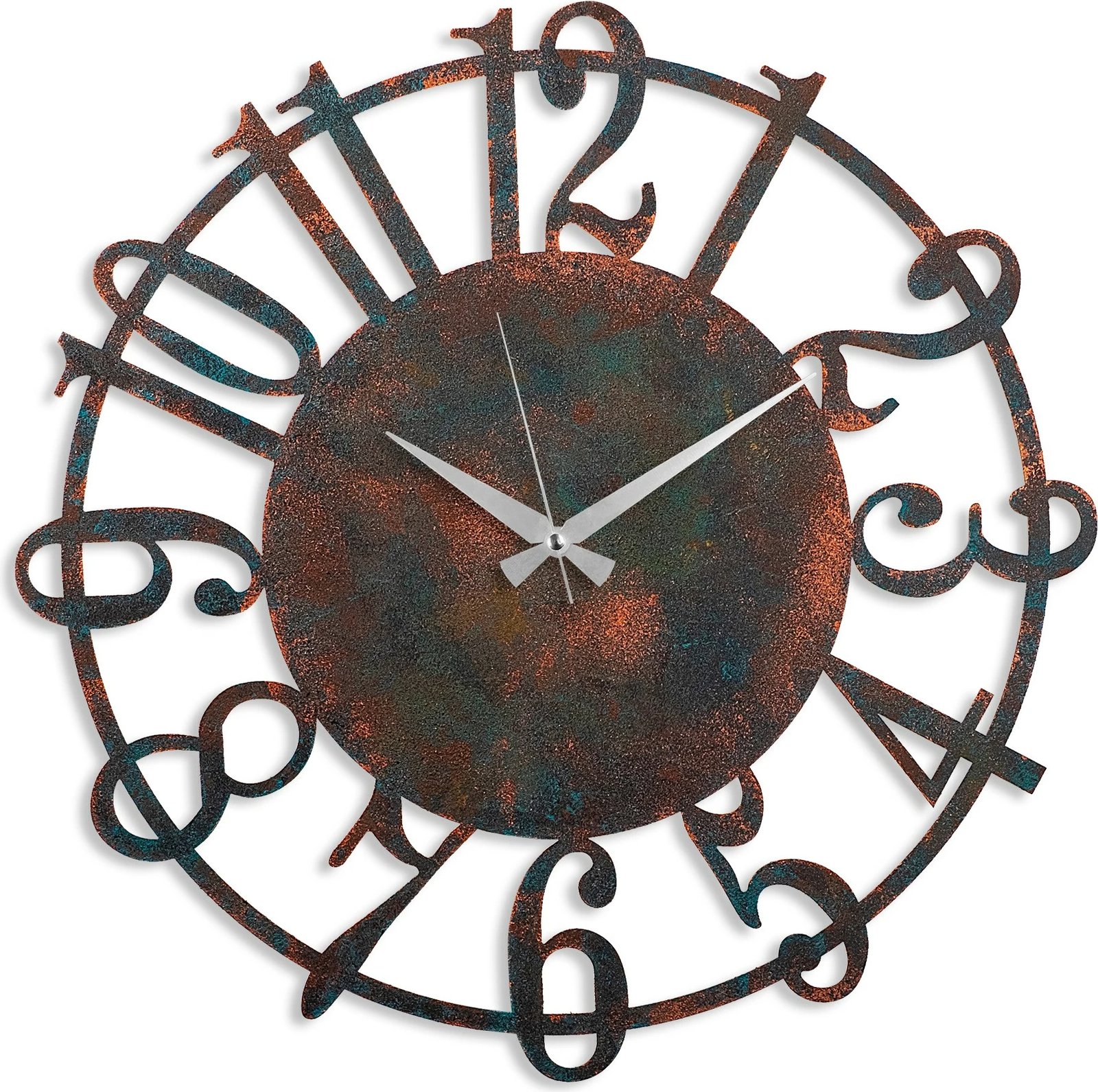 Orë muri dekorative prej metali, Wallity, shumëngjyrëshe, 48cm