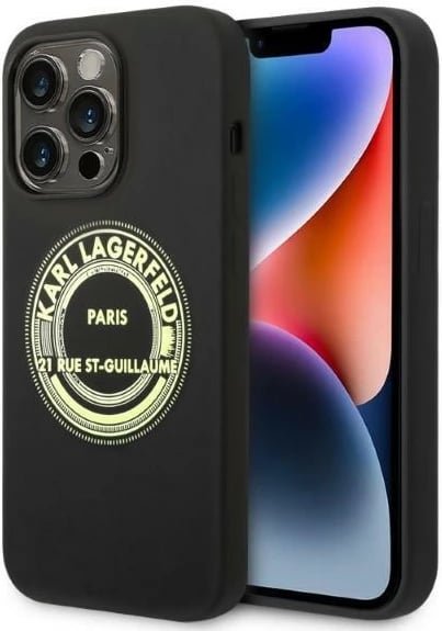 Mbështjellës Karl Lagerfeld Silicone RSG për iPhone 14 Pro Max 6.7", i zi