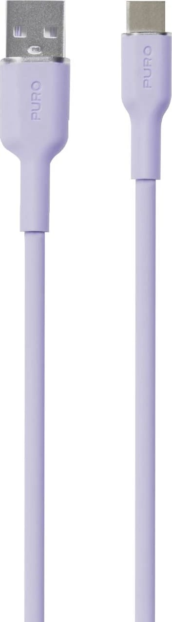 Kabllo USB-A në USB-C Puro Soft 1.5m, silikon, vjollcë Kabllo USB-A në USB-C Puro Soft 1.5m, silikon, vjollcë