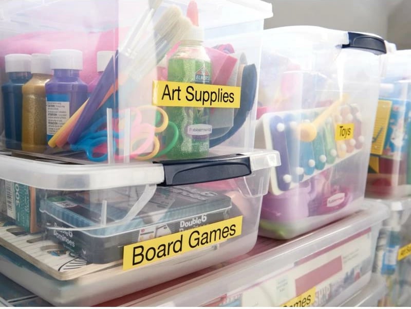 Shirit etiketimi, Dymo, D1 45018 (S0720580), poliester standard për zyrë, e verdhë me tekst të zi