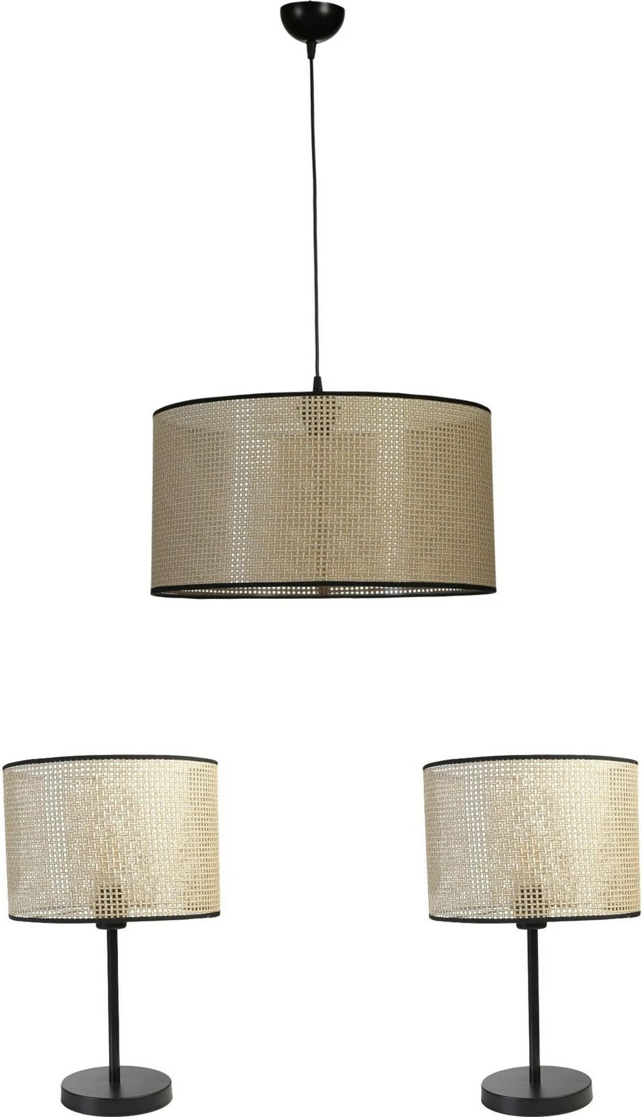 Set llambë tavani dhe tavoline Opviq, krem, 8870-5