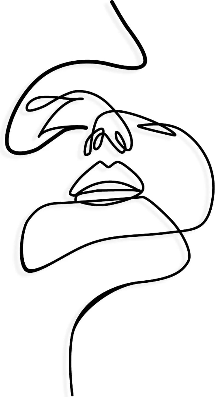 Aksesor dekorativ metalik për mur, Wallity Glycon, ngjyrë e zezë, 36x68cm