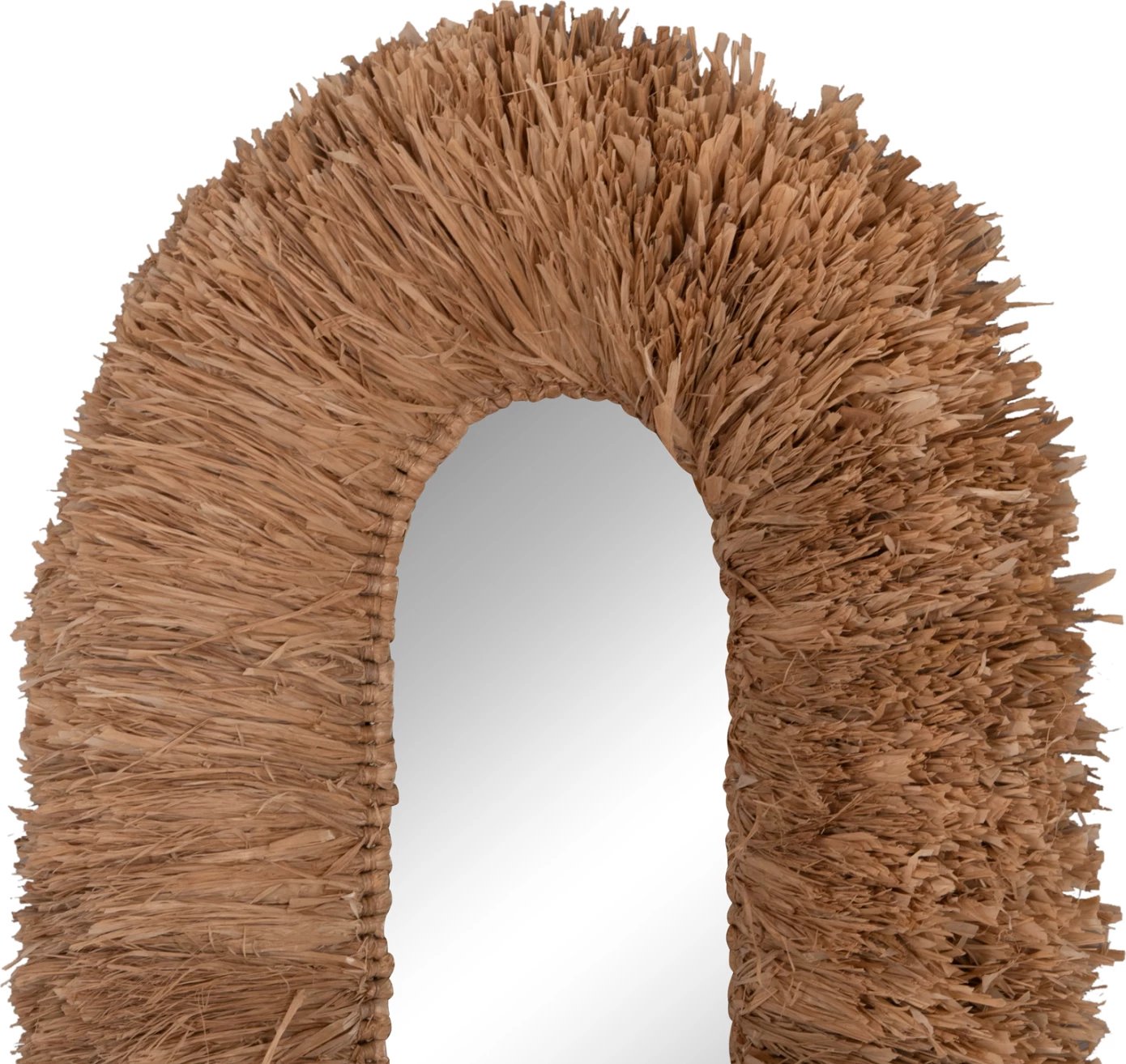 Pasqyrë muri ovale, kornizë fibra sisali, ngjyrë natyrale, FH4711, 95x60x15cm