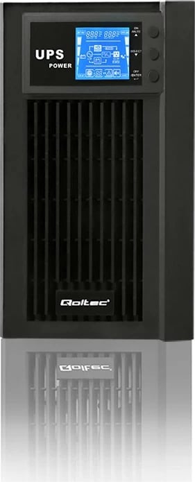 Kasë UPS Qoltec 53043, online, 3KVA, 2.4kW, LCD, USB, e zezë