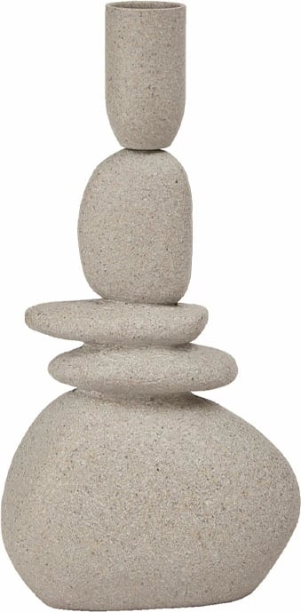 Mbajtëse qirinjsh Votsalo, polirezine, ngjyrë bezhë, 10x6x20cm