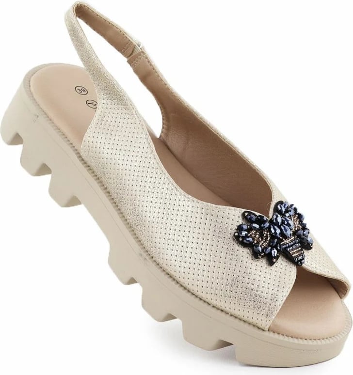 Sandale platforme Potocki SZ12610, të arta