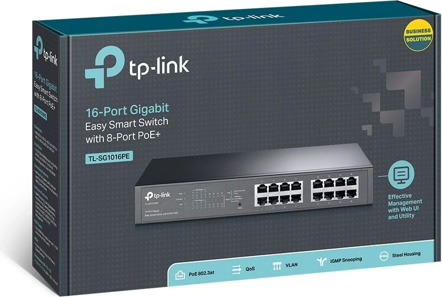 Switch TP-Link TL-SG1016PE, 16-Port, Gigabit, PoE+