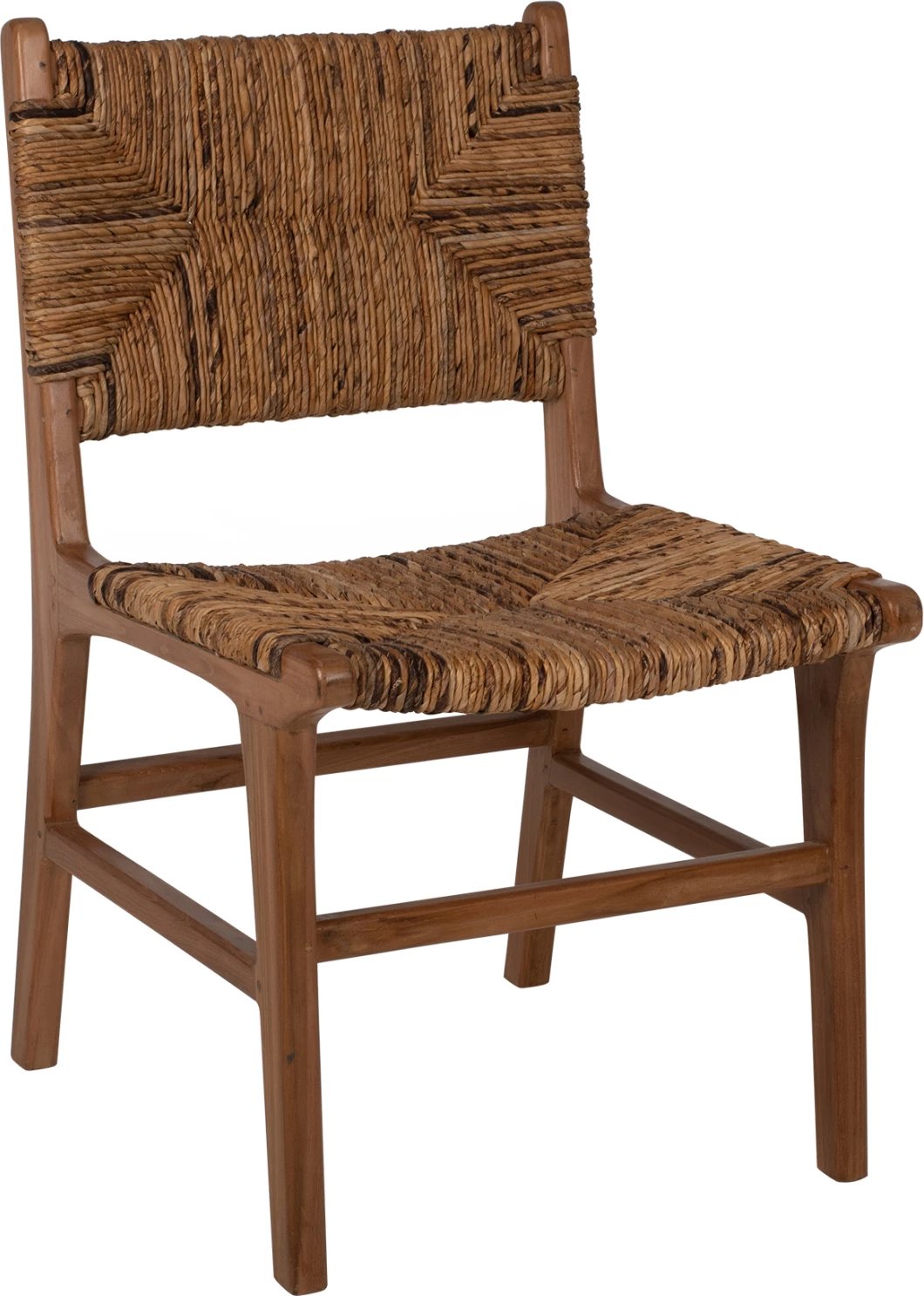 Karrige FH9399.11 dru teak me hasër në shpinë dhe ulëse, ngjyrë natyrale, 51x60,5x88Hcm