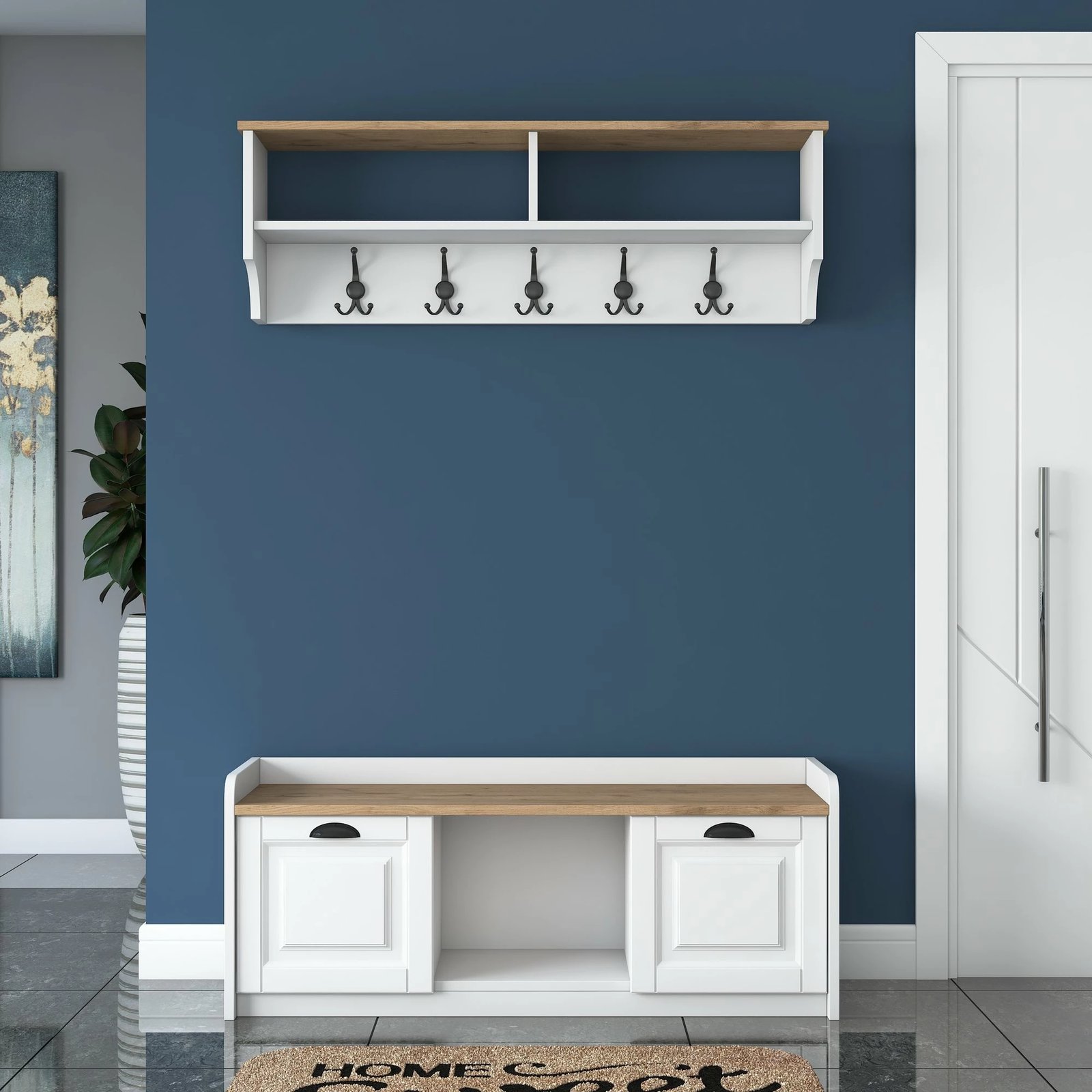 Stendë korridori Hanah Home, P2 - 1636, ngjyrë arre dhe e bardhë