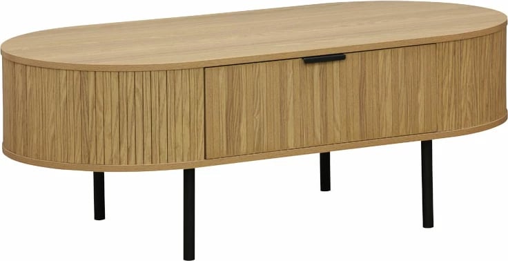 Tavolinë kafeje Scandi MDF natyrale me këmbë metali 118x60x44cm