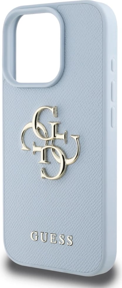 Mbështjellës Guess Grained Big 4G Logo Small Classic Logo për iPhone 16 Pro, kaltër Mbështjellës Guess Grained Big 4G Logo Small Classic Logo për iPhone 16 Pro, kaltër