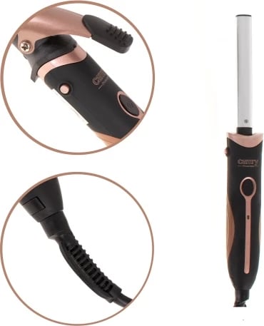 Set stilues flokësh 5-në-1, Adler Camry, CR 2024, 1200W, kordon rrotullues, ngjyrë e zezë/rozë metalike, set