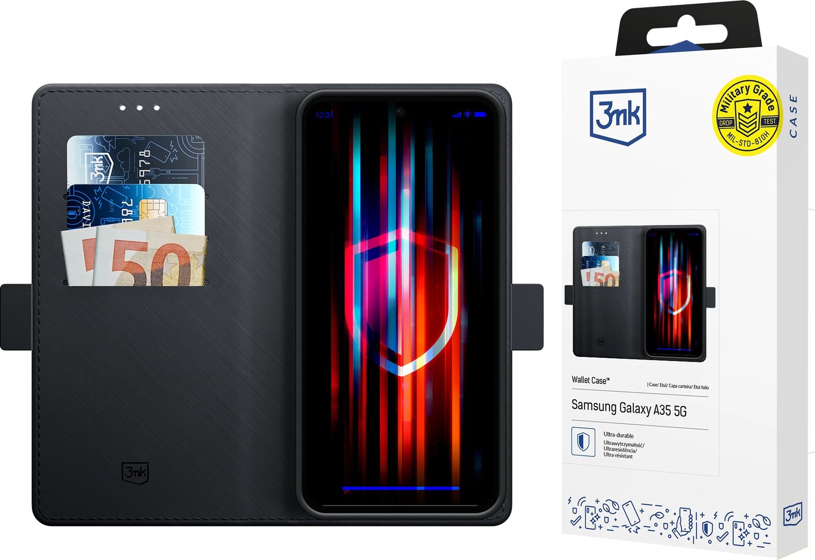 Mbështjellës 3mk Wallet Case për Samsung Galaxy A35 5G, i zi