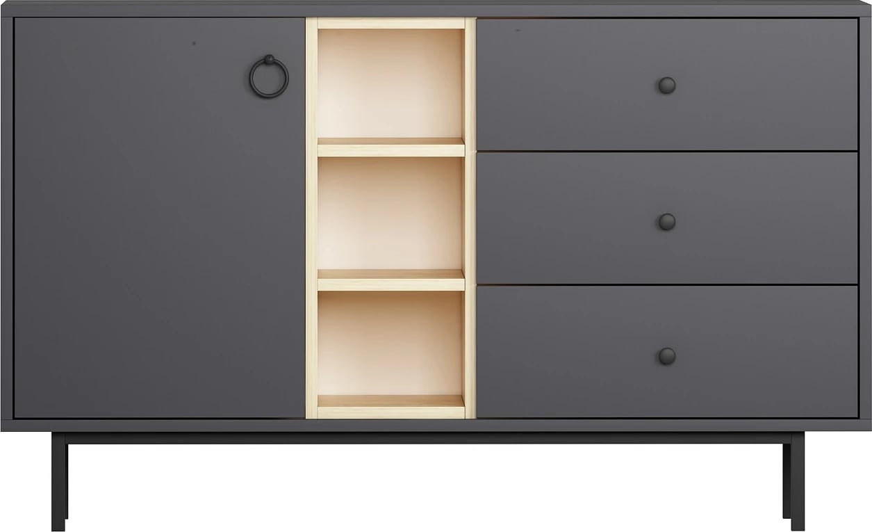 Konsol industrial Hanah Home, ngjyrë natyrale-antracit