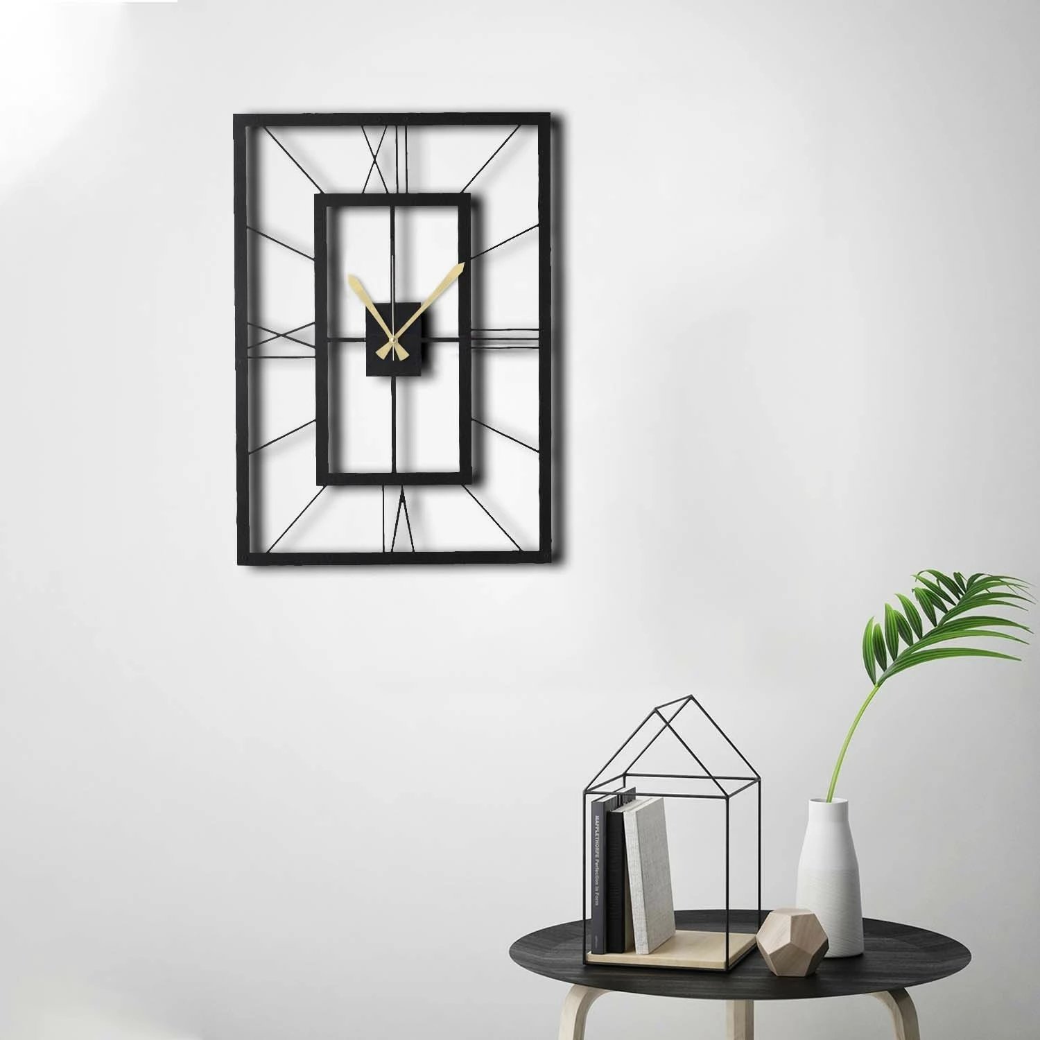 Orë muri dekorative prej metali, Wallity, November, e zezë, 49x34.5cm