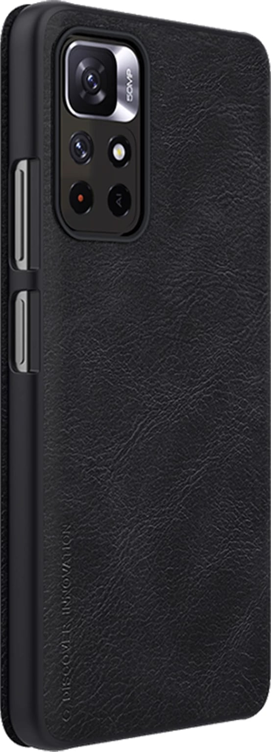Mbështjellës Nillkin Qin Case për Xiaomi Redmi Note 11T 5G / 11S 5G / 11 5G (China) / Poco M4 Pro 5G, e zezë