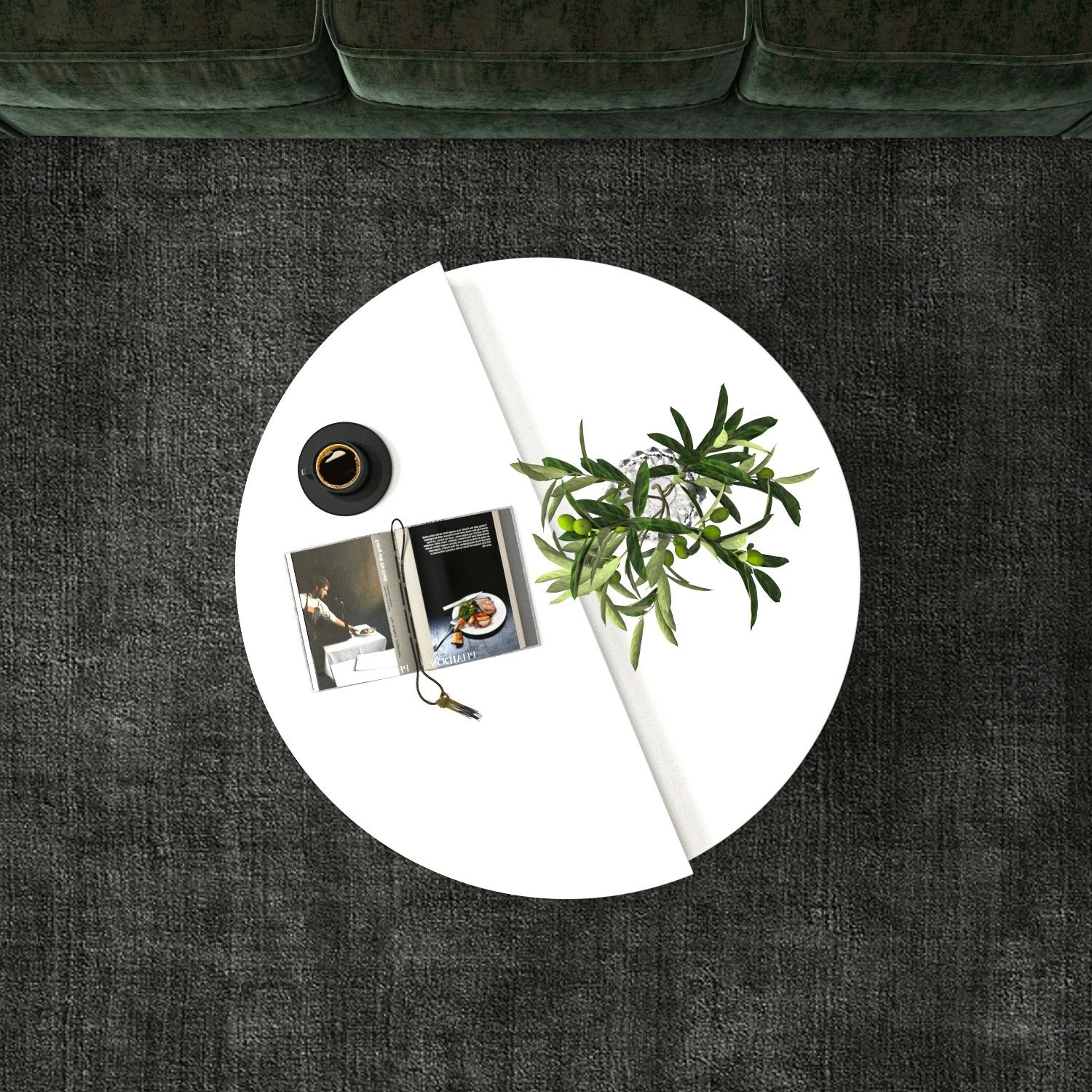 Set tavolinash kafeje Hanah Home, Dolunay, e bardhë