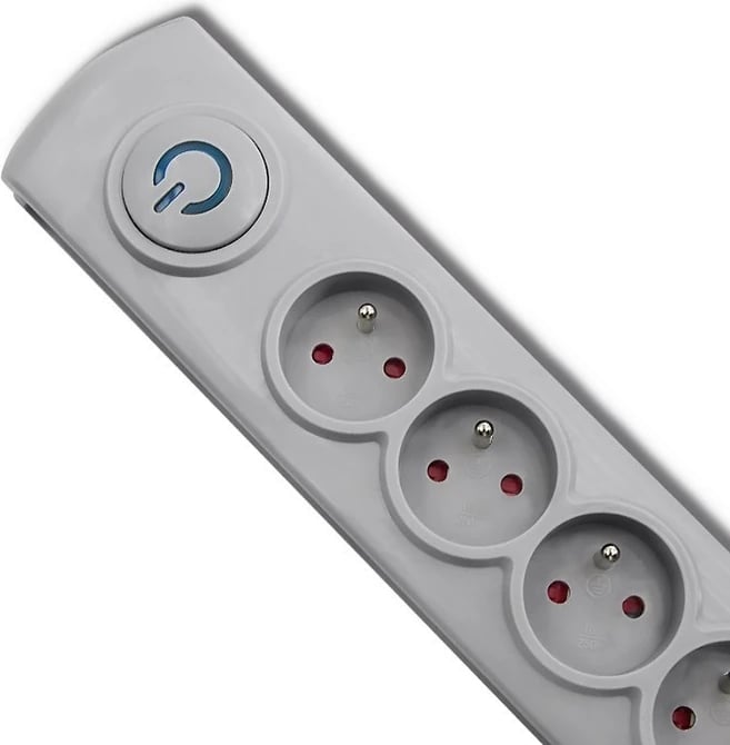 Prizë me mbrojtje Qoltec 50272, 5 dalje, 3m, Gri