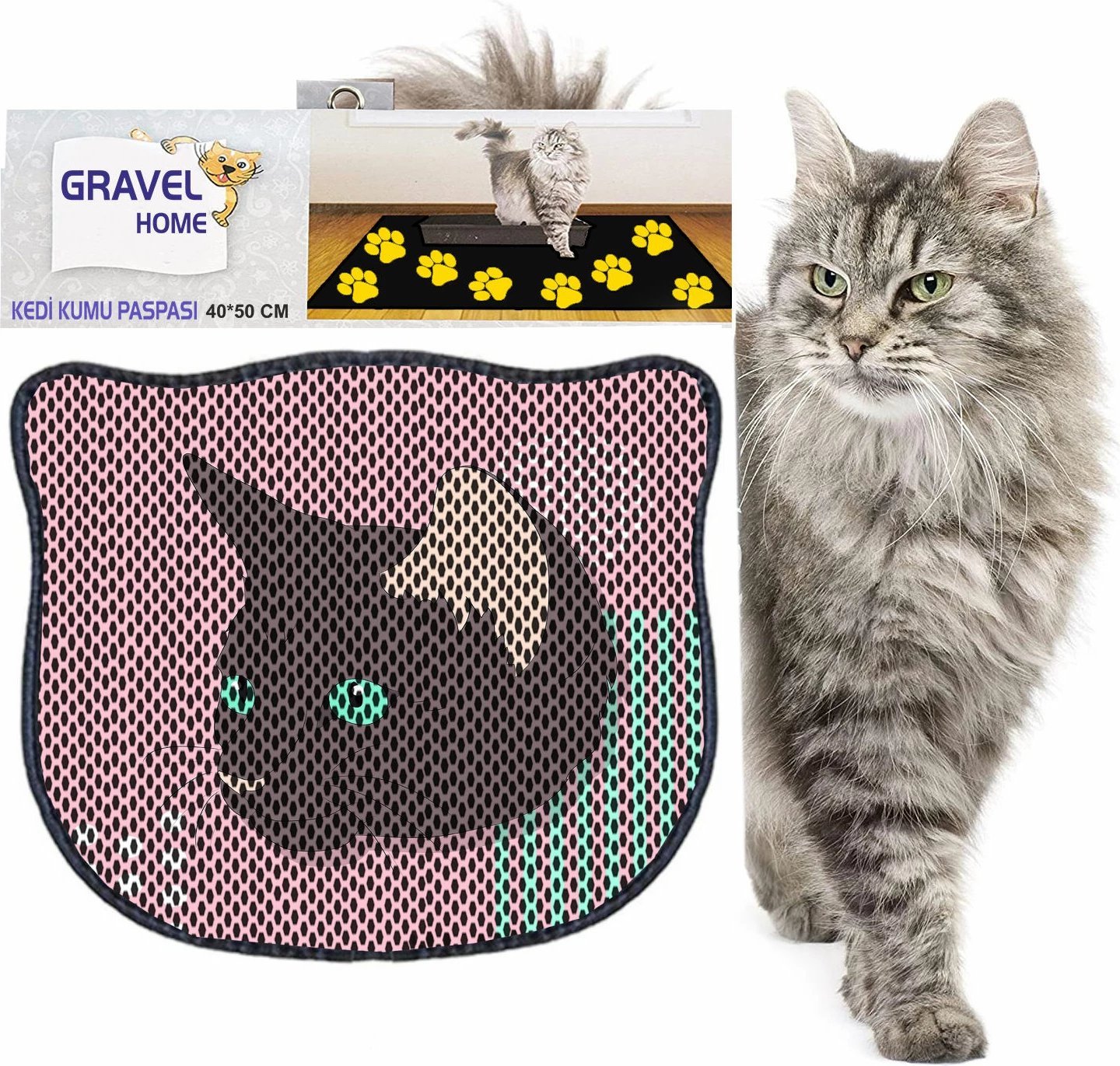 Tapet për rërë mace, shumëngjyrësh, Kdkafa0195