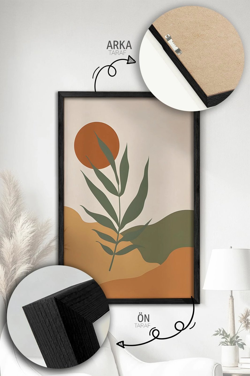 Pikturë dekorative me kornizë (3 copë), Wallity, Artvmodel21-Siyah